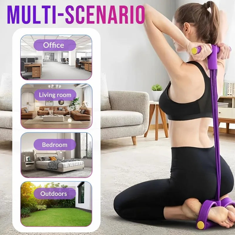Sit-Up Assist Band, 6-Tube Elastic Design