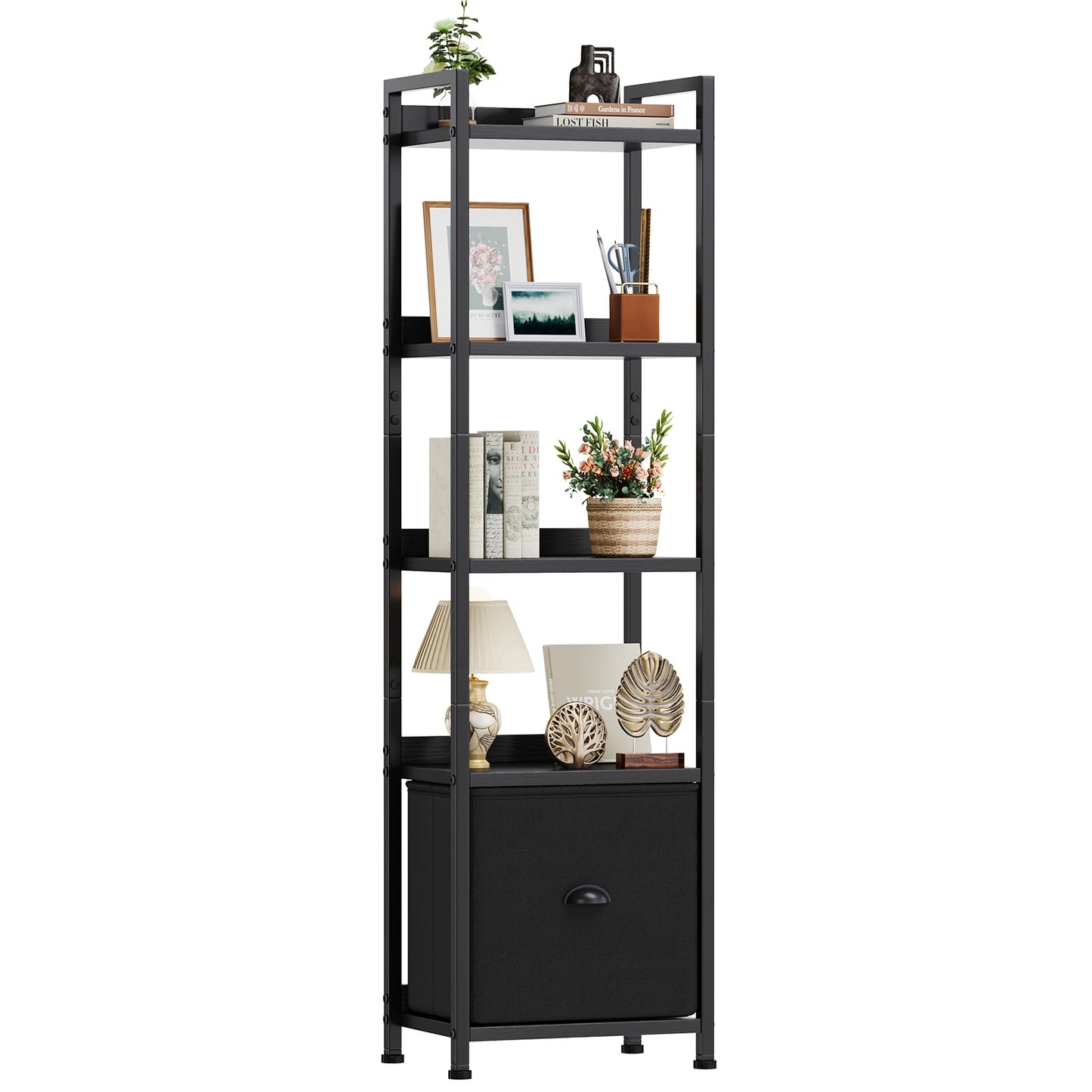 Wood 5 Tier Bookshelf