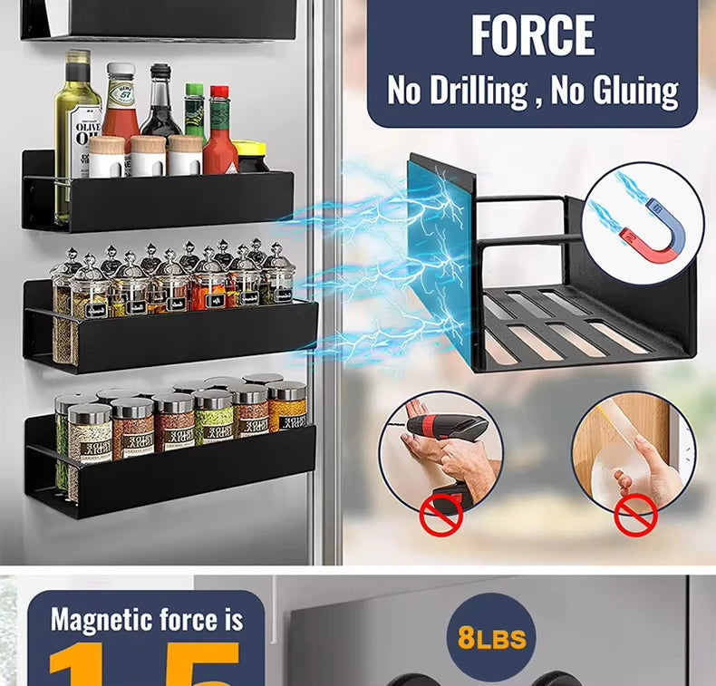 4 Pack Magnetic Spice Rack Organizer