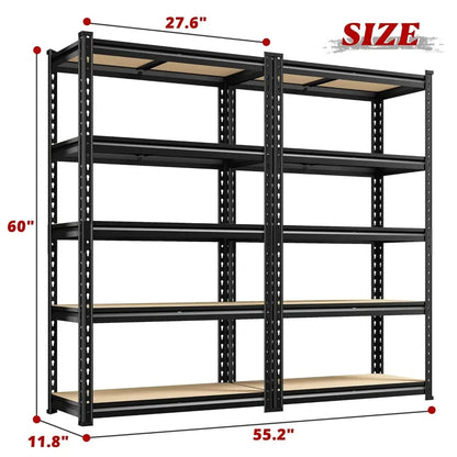 2 Pack Heavy-Duty  Adjustable Metal Garage Shelving