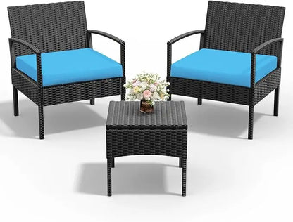 4 Piece Outdoor Wicker Patio  Furniture Set