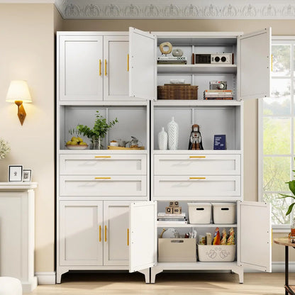 White Pantry Cabinet with Drawers