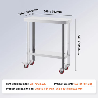 Stainless Steel Kitchen Worktable