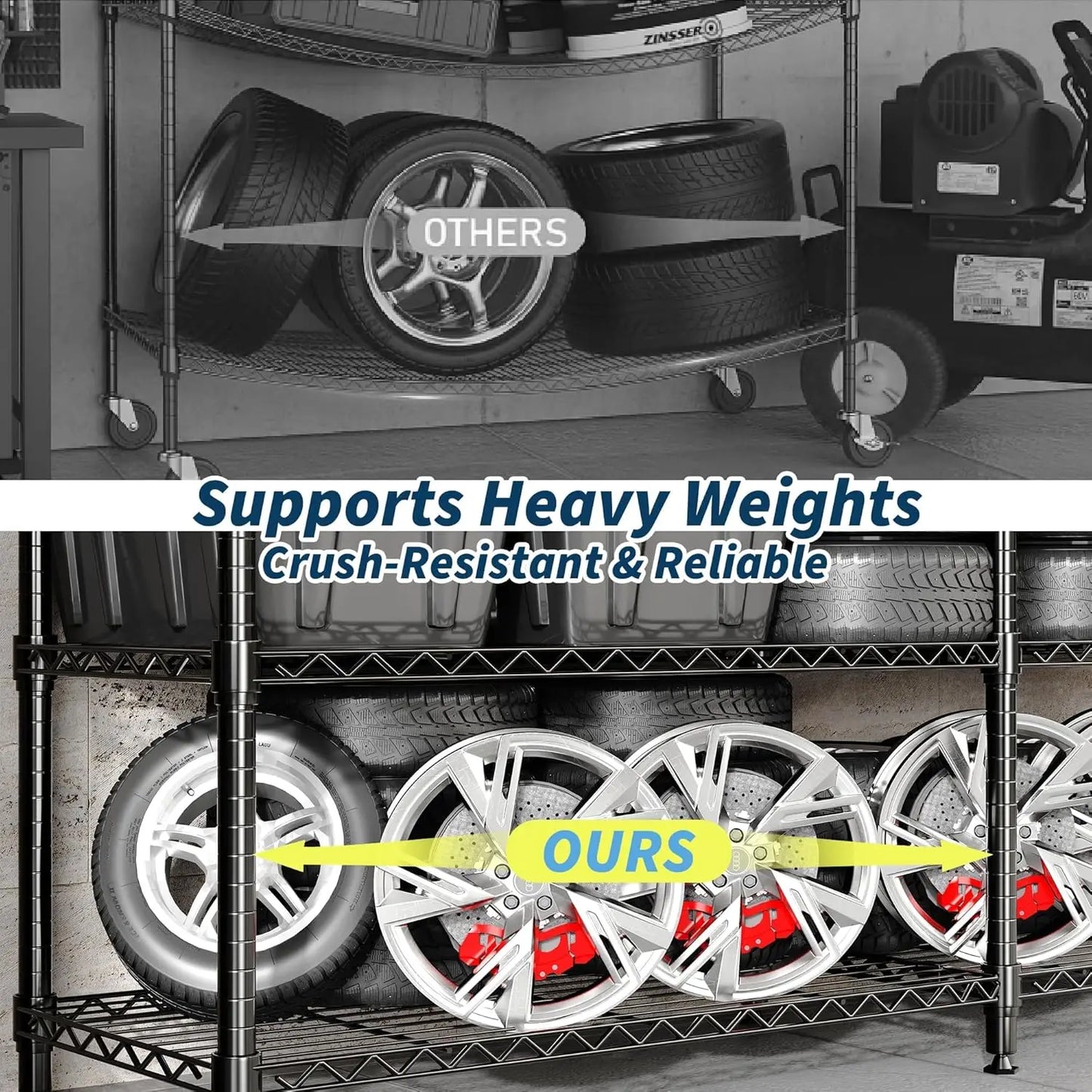 Metal Shelving Unit 4-Tier Wire Rack
