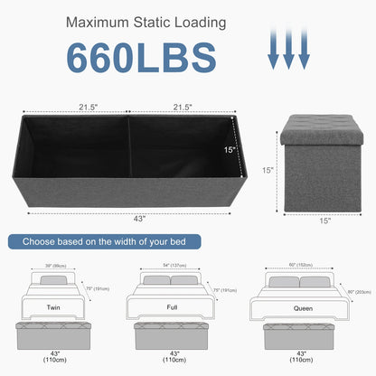 Folding Storage Ottoman
