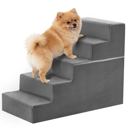 3-5 Step Right Angled Foam Dog Stairs for Small Dogs