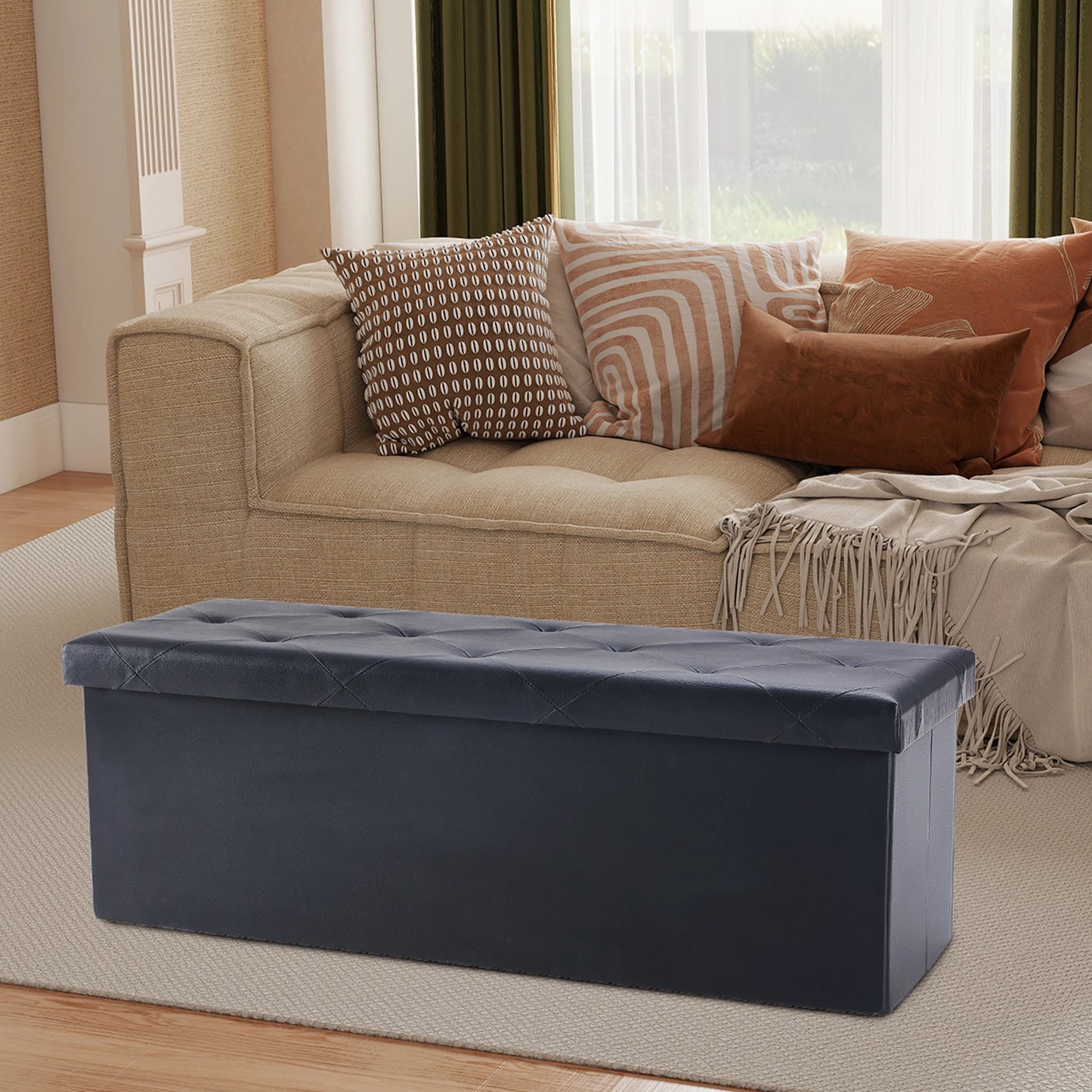 Leather Folding Ottoman