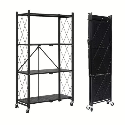 Folding Storage Rack, No Installation, with Wheels