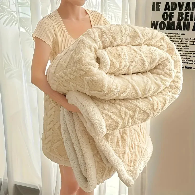 Jacquard Sherpa Weighted Blanket 7lbs for Adults