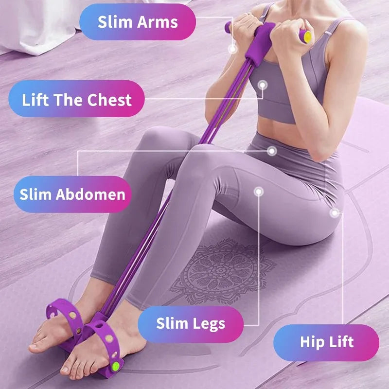 Sit-Up Assist Band, 6-Tube Elastic Design