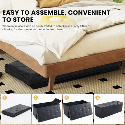 Leather Folding Ottoman