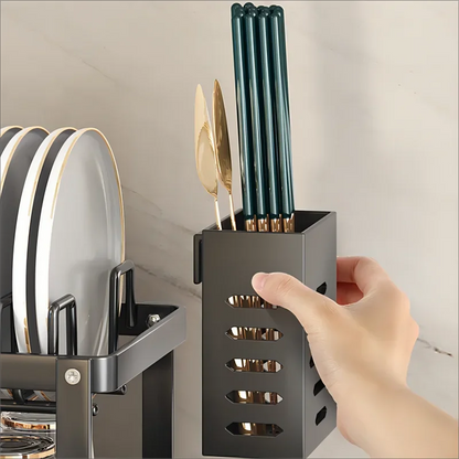 Stainless Steel Dish Drying Rack Adjustable Plate Organizer