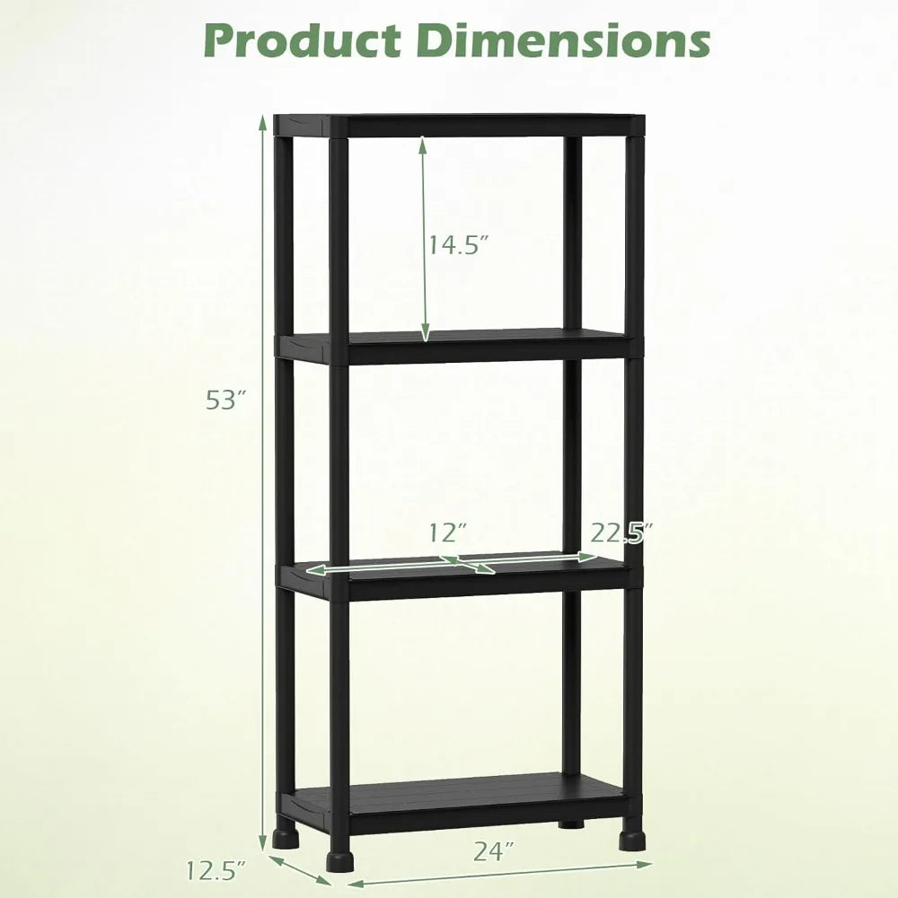 3/4/5-Tier Heavy-Duty Plastic Storage Shelves
