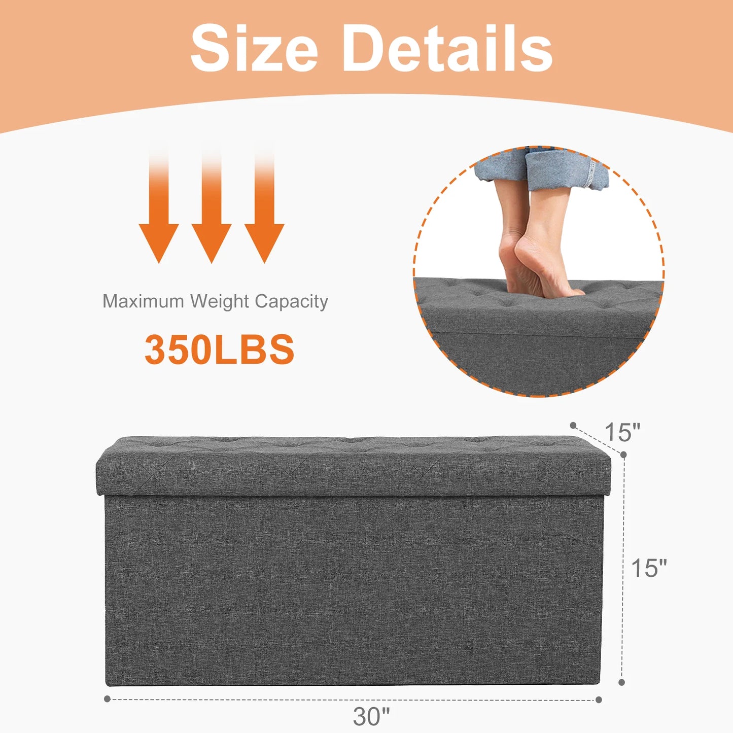 Folding Storage Ottoman
