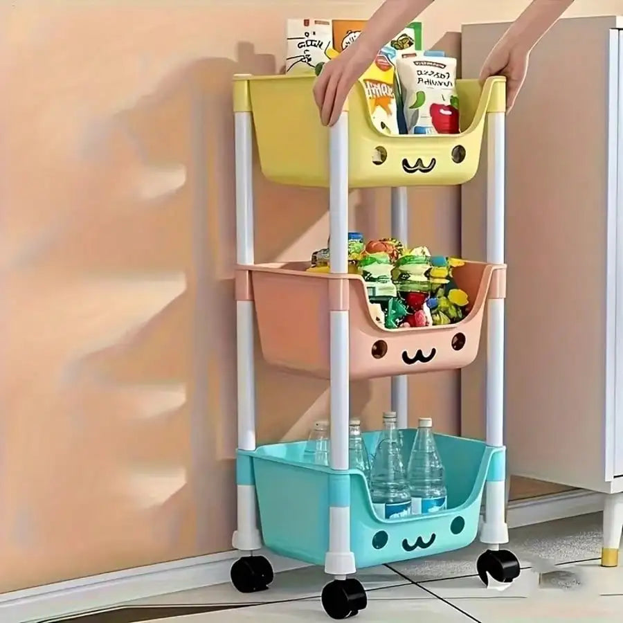 Multifunctional  Storage Rack With Rolling Wheels