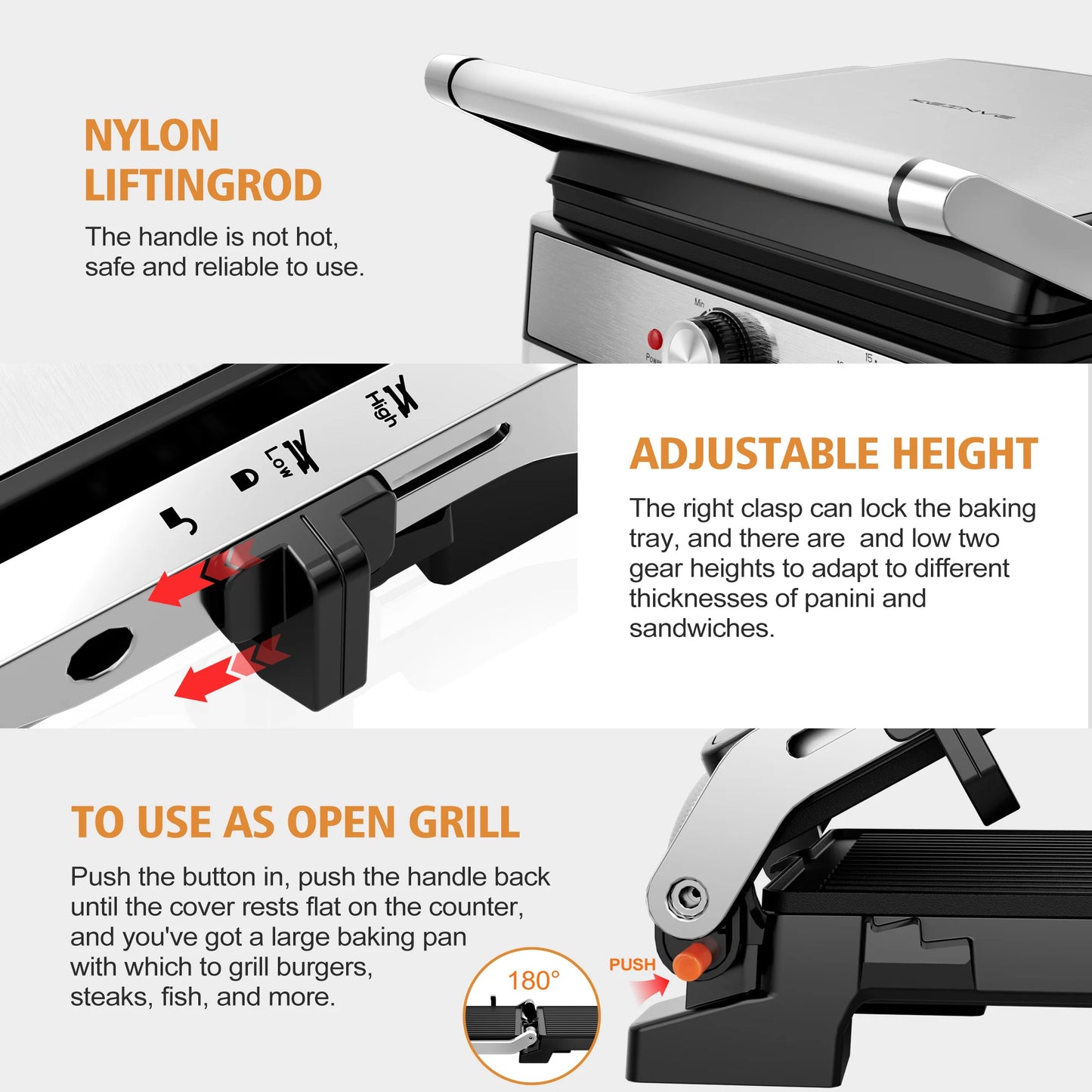 1500W 4-Slice Panini Press With Timer