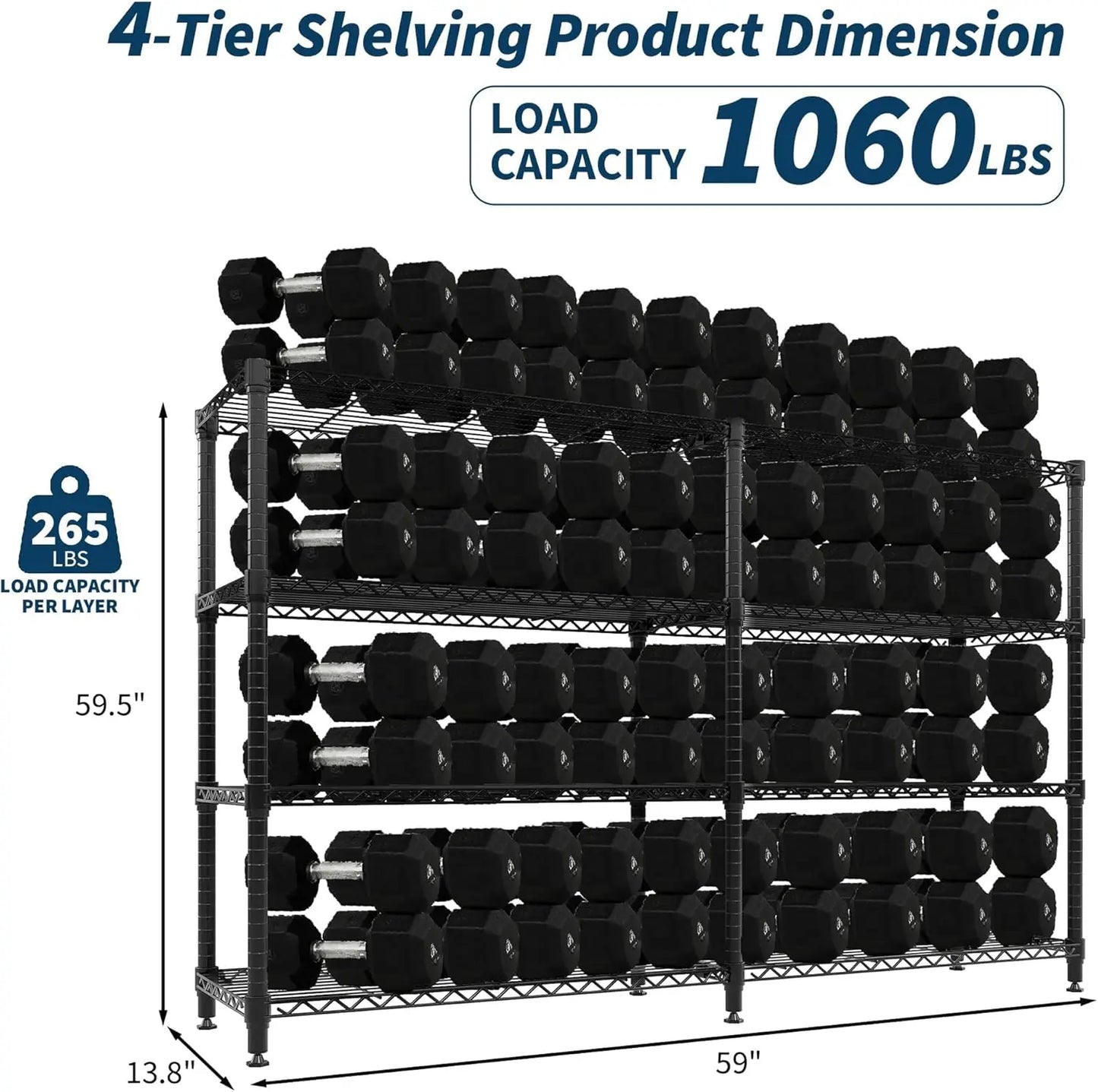 Metal Shelving Unit 4-Tier Wire Rack