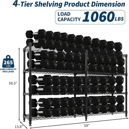 Metal Shelving Unit 4-Tier Wire Rack