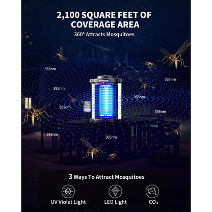 Outdoor Mosquito Zapper with Dual LED Light
