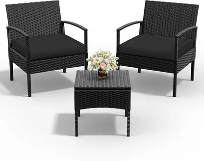 4 Piece Outdoor Wicker Patio  Furniture Set