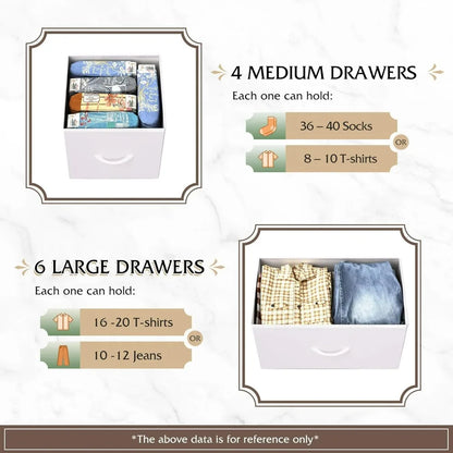 10-Drawer Fabric Dresser