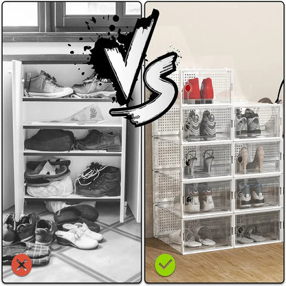 12-Pack Transparent  Stackable Shoe Storage