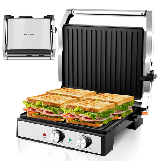 1500W 4-Slice Panini Press With Timer