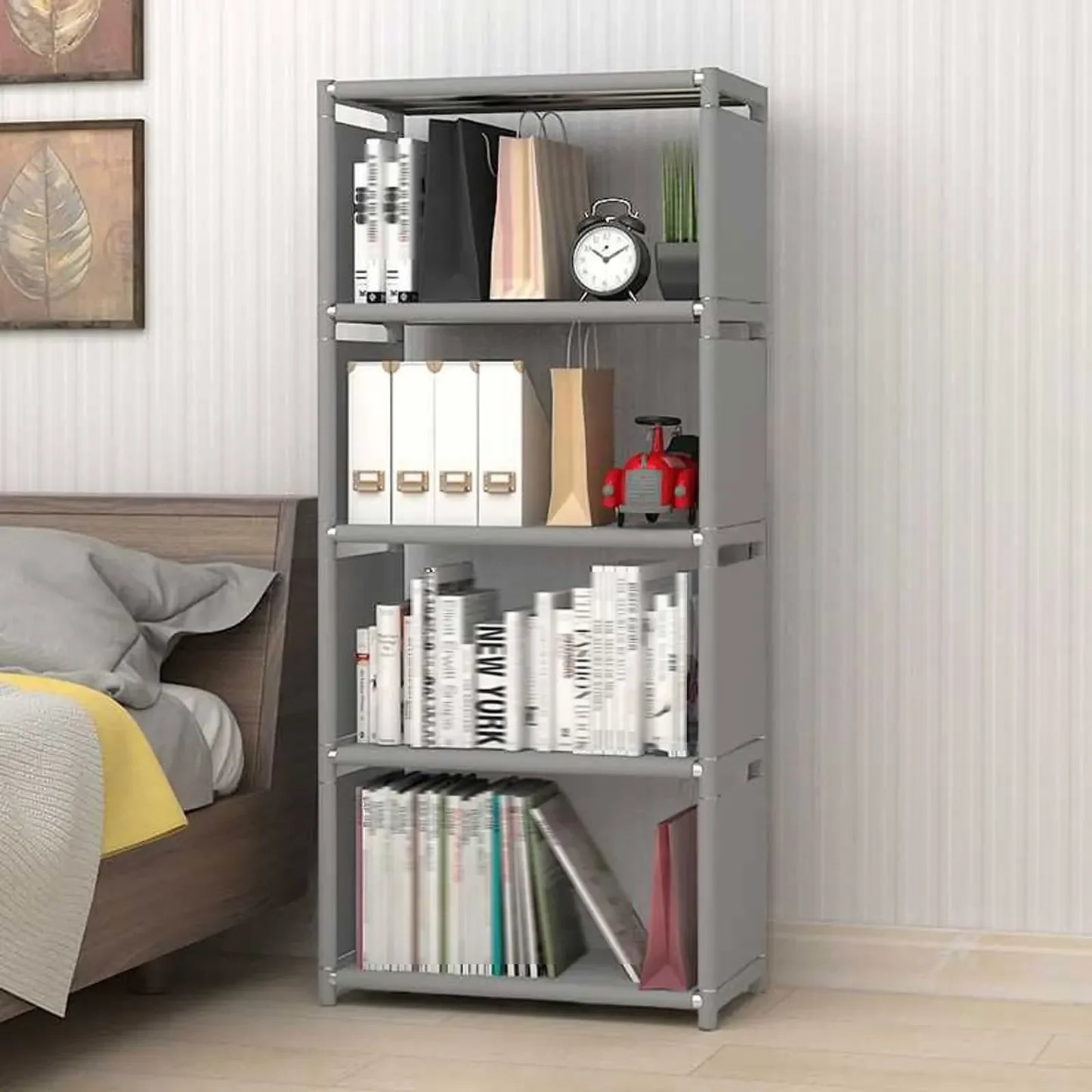 Book Shelf 4 Tier Wall Mounted