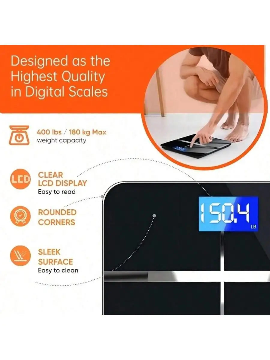 Smart Multi-Function Body Fat & Weight Bathroom Scale