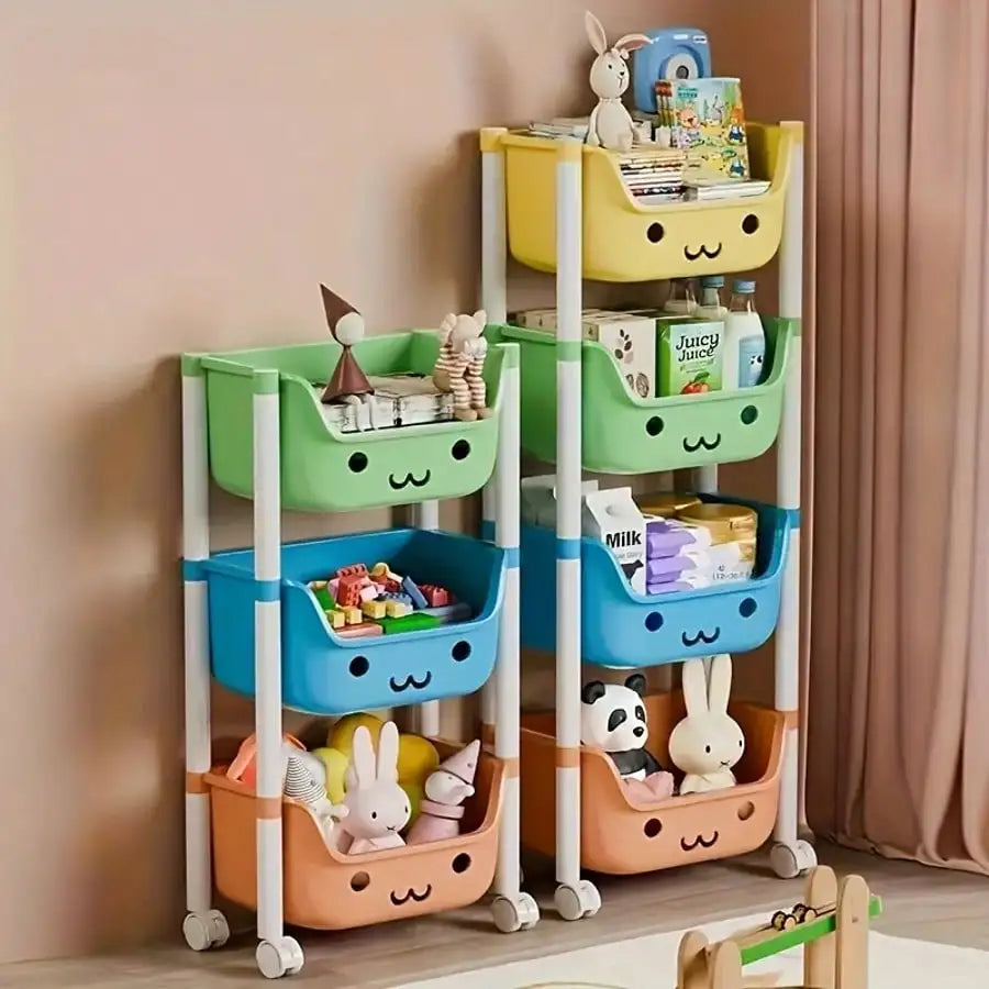 Multifunctional  Storage Rack With Rolling Wheels