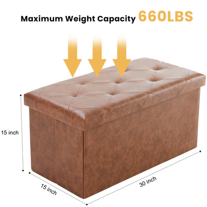 Leather Folding Ottoman