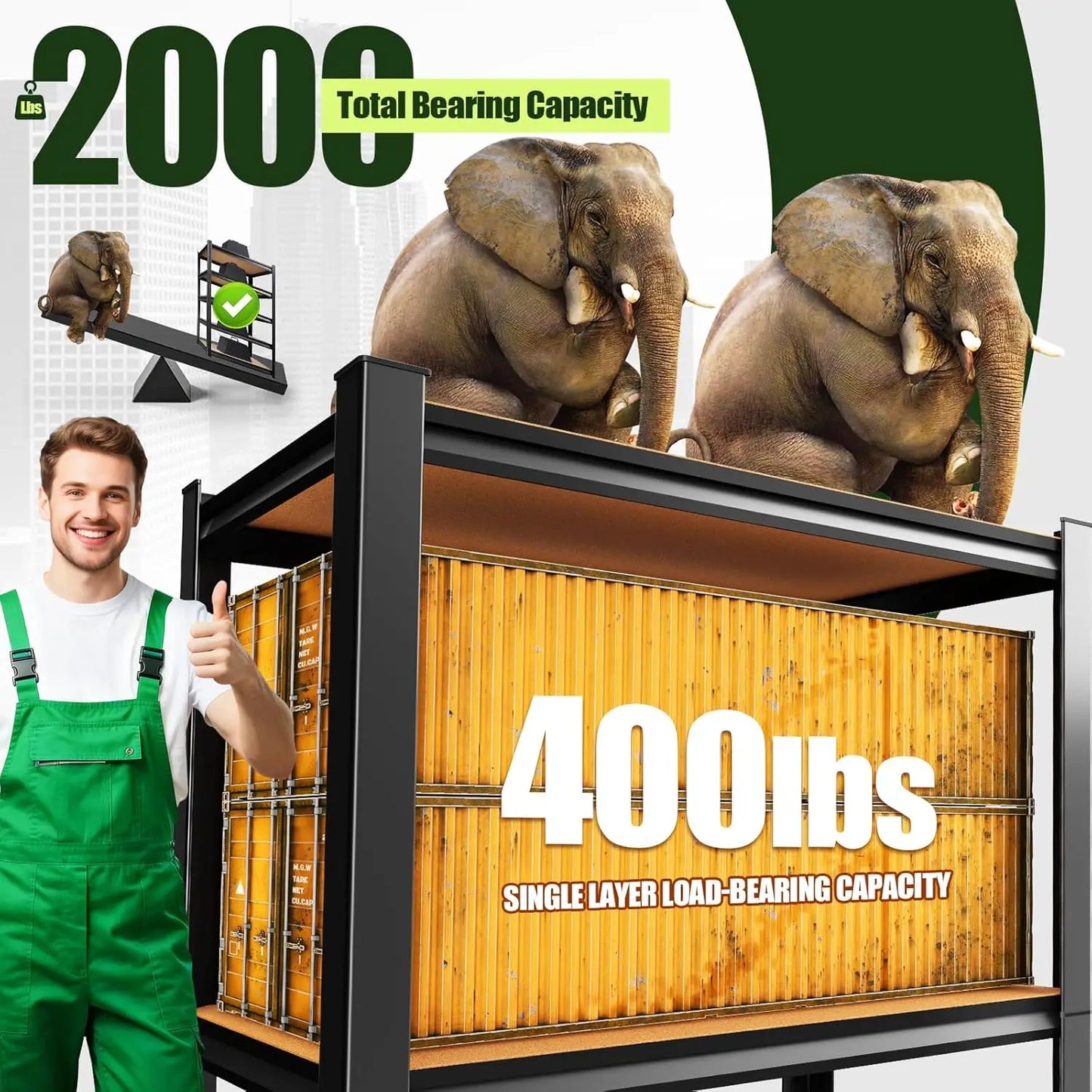 2000LBS Garage Shelving