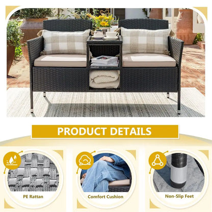 Patio Loveseat Modern Rattan
