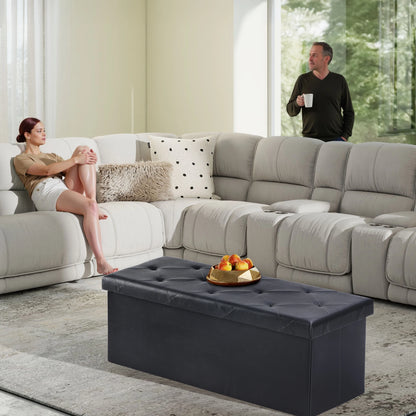 Leather Folding Ottoman