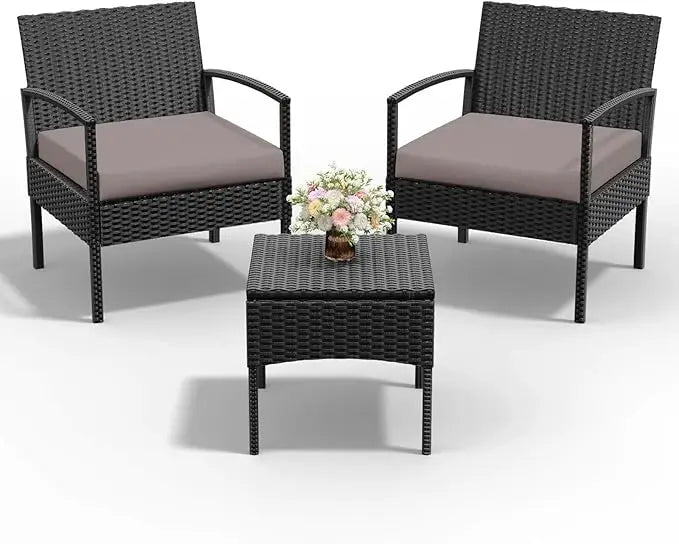 4 Piece Outdoor Wicker Patio  Furniture Set