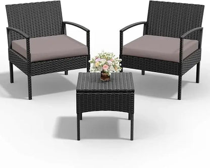 4 Piece Outdoor Wicker Patio  Furniture Set