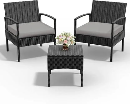 4 Piece Outdoor Wicker Patio  Furniture Set