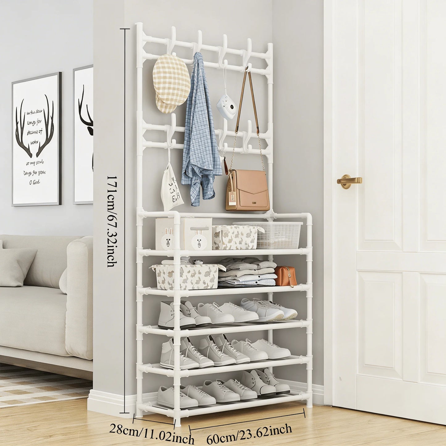 Multifunctional Storage Rack 5-Tier Freestanding