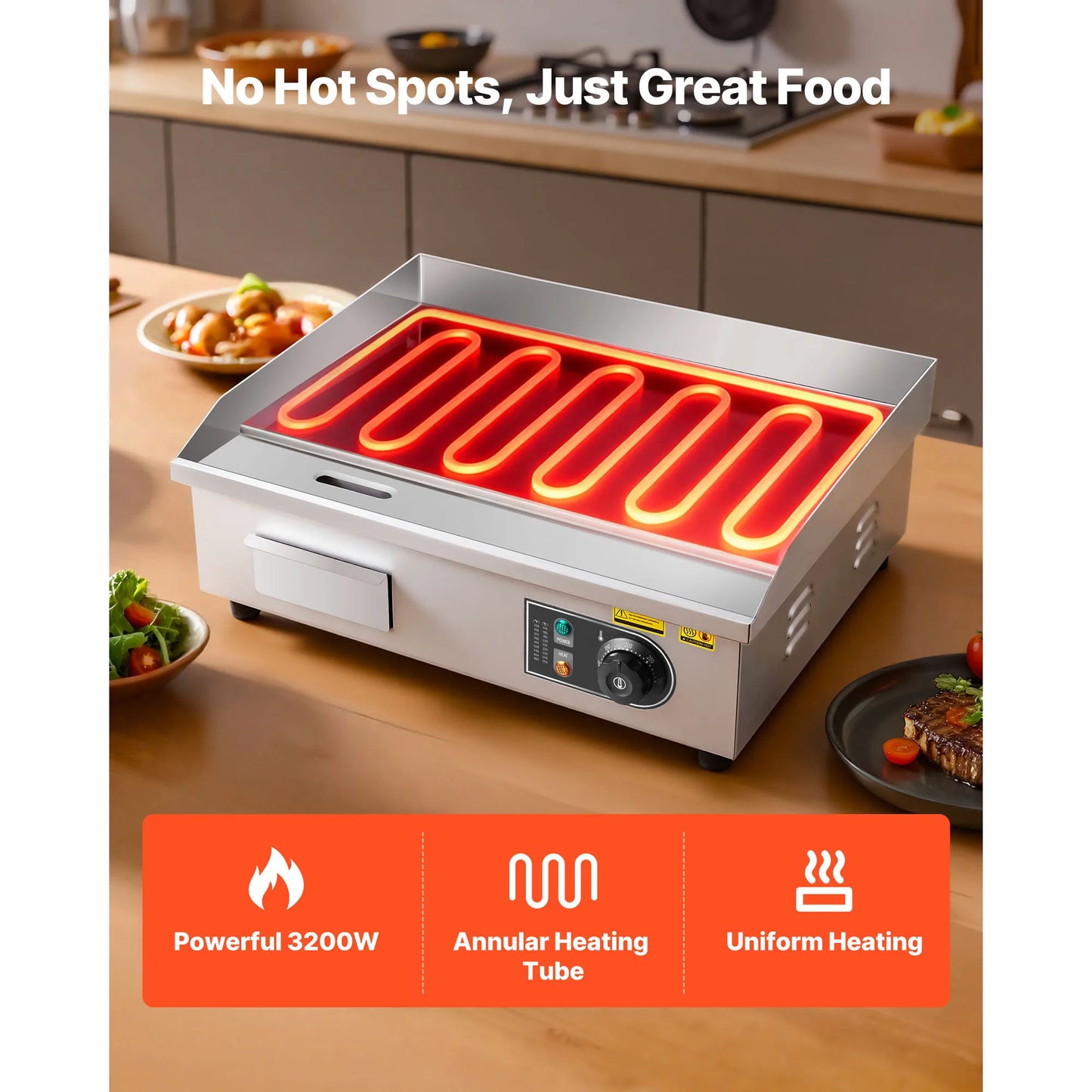 Commercial Electric Griddle 50-300°C