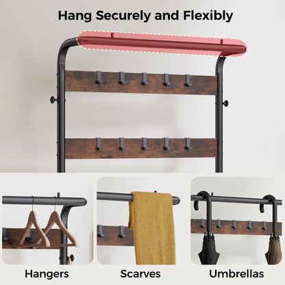 Coat Rack with Shoe Bench