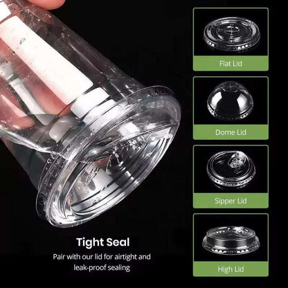 Clear Plastic Cups with Lids 10 Pack