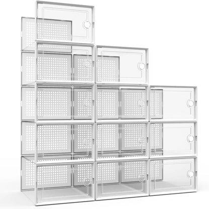 12-Pack Transparent  Stackable Shoe Storage