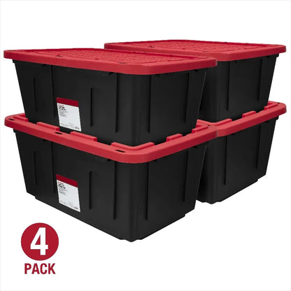 (Pack of 4) 27 Gallon Large Storage Bin with Lid