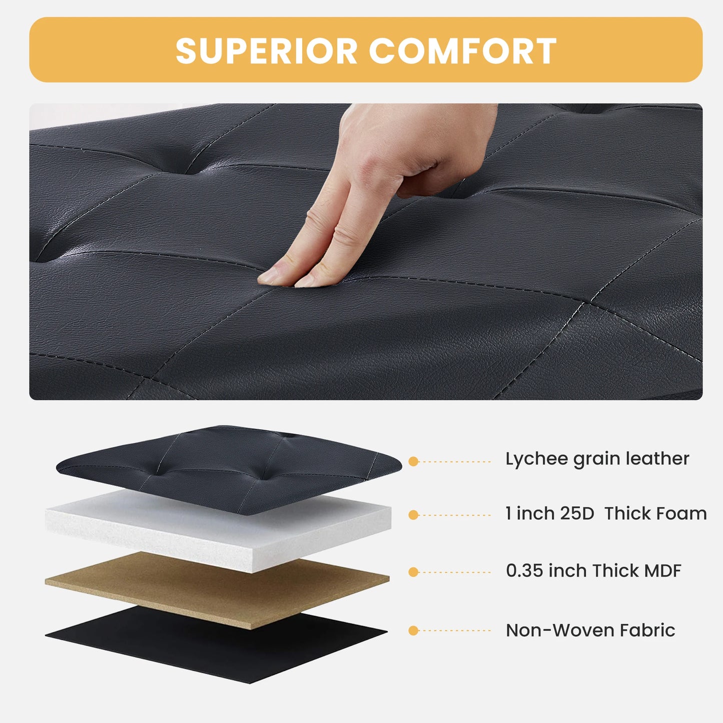 Leather Folding Ottoman