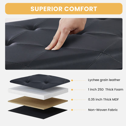 Leather Folding Ottoman