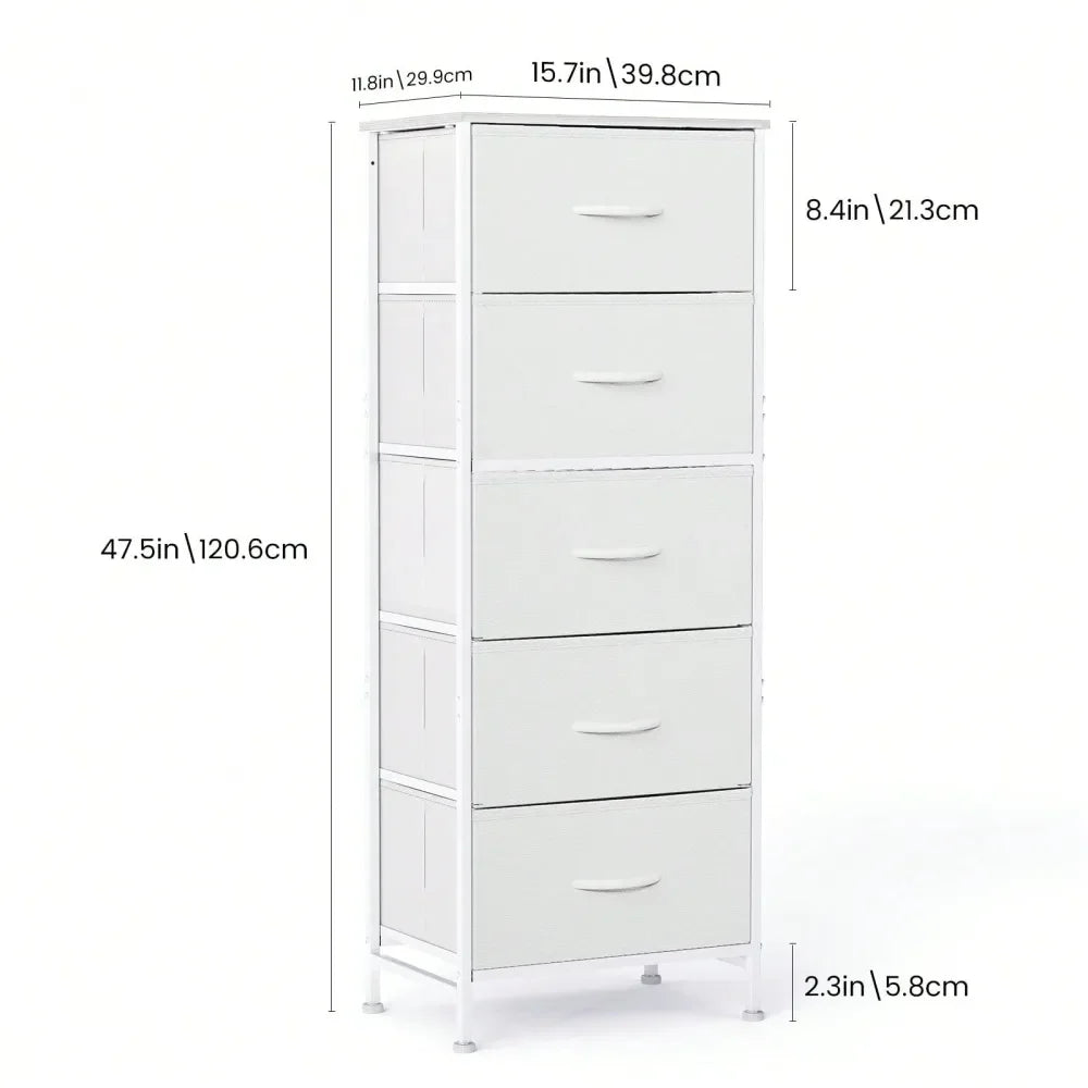 5 Drawer Fabric Dresser