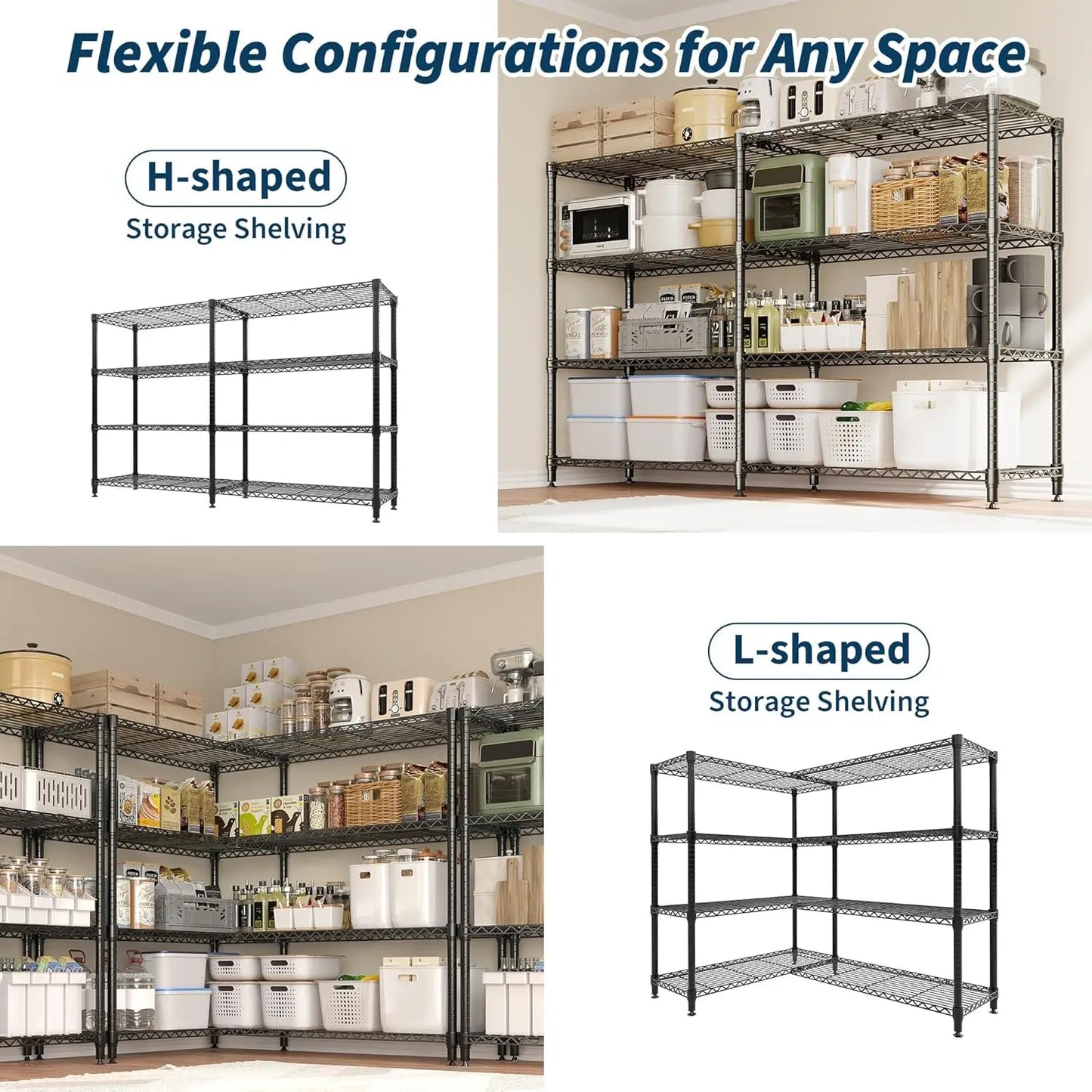 Metal Shelving Unit 4-Tier Wire Rack