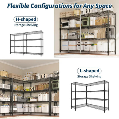 Metal Shelving Unit 4-Tier Wire Rack
