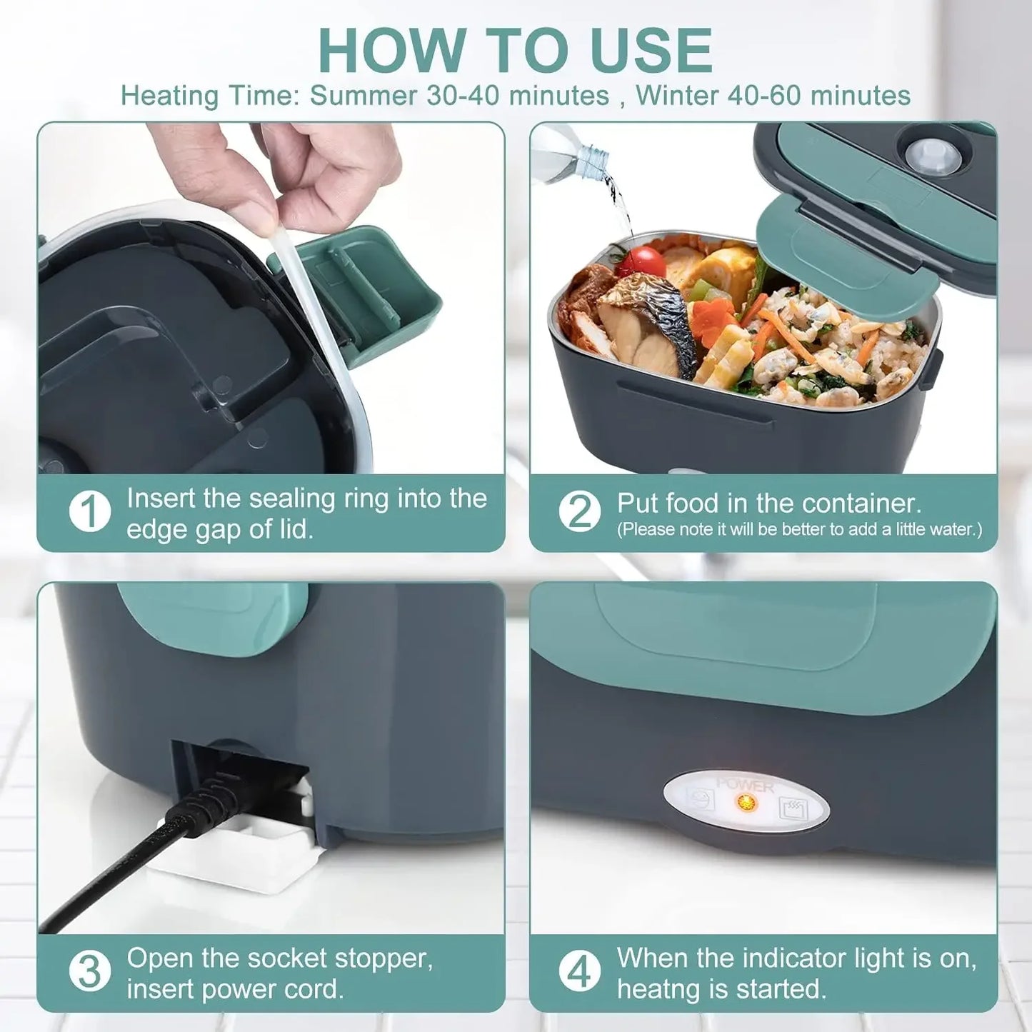 1.5 Liters, 60 Watts, Electric Lunch Box