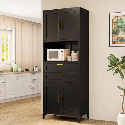 White Pantry Cabinet with Drawers